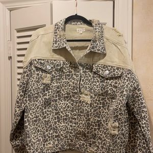 POL leopard denim jacket.